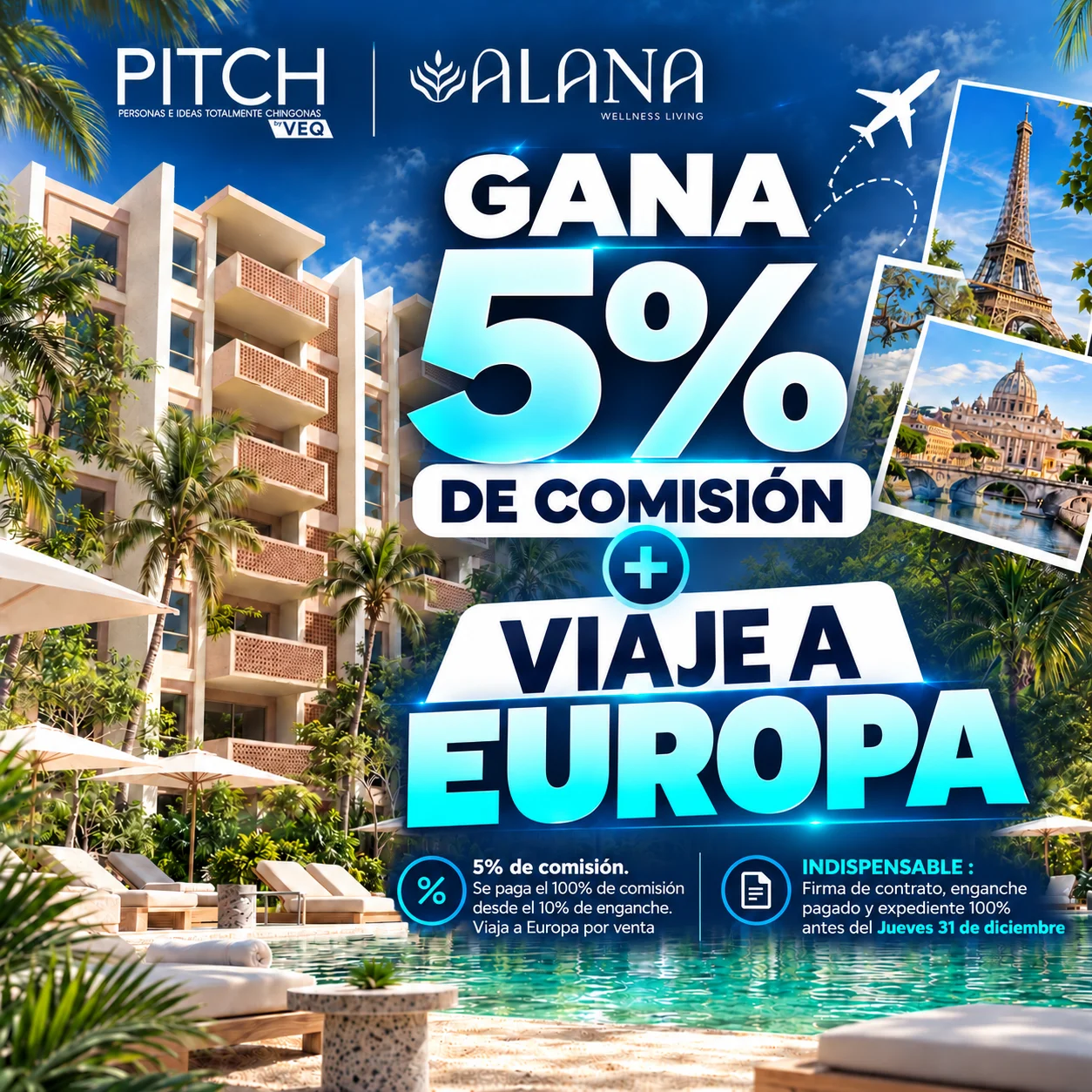 Gana 5% de comisión – Viaje a Europa con Alana