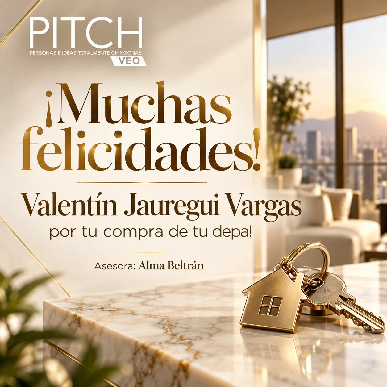 🏡✨ ¡Muchas felicidades a José Valentín Jauregui Vargas por la compra de su depa! 🥳🔑